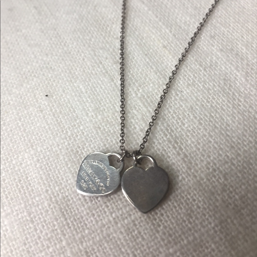 Tiffany & Co. Double Heart Tag Necklace